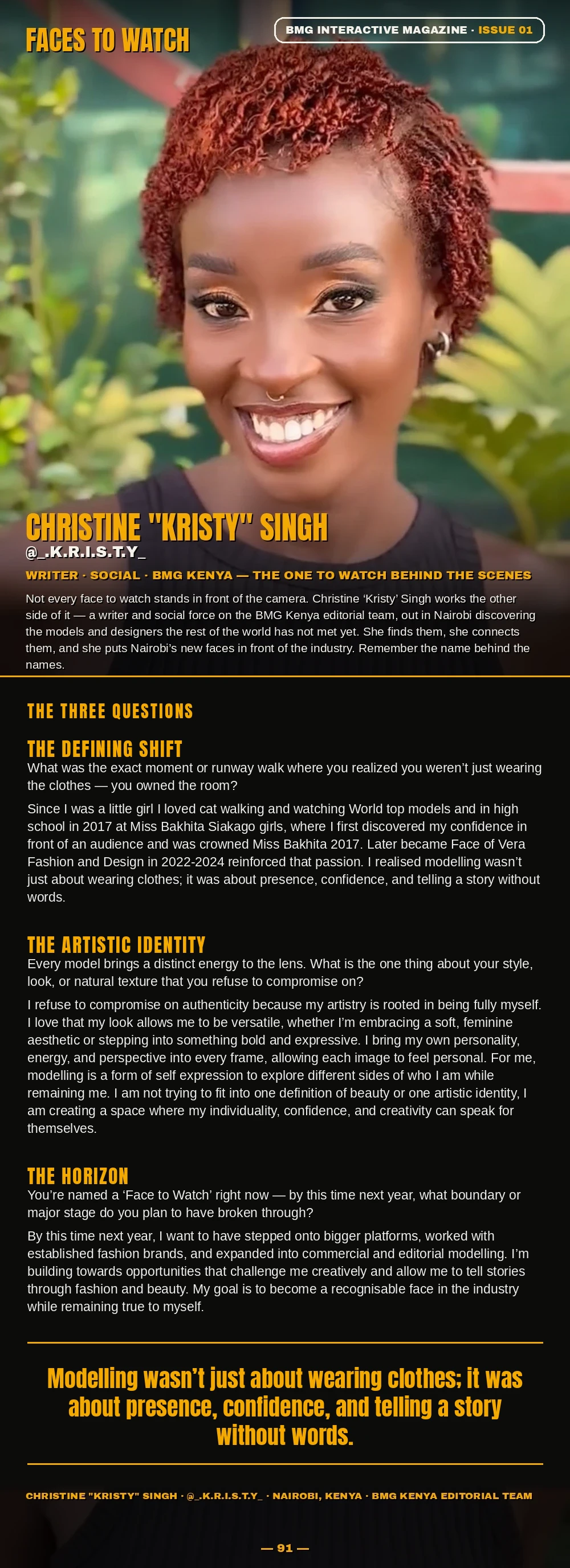 Faces to Watch — Christine “Kristy” Singh