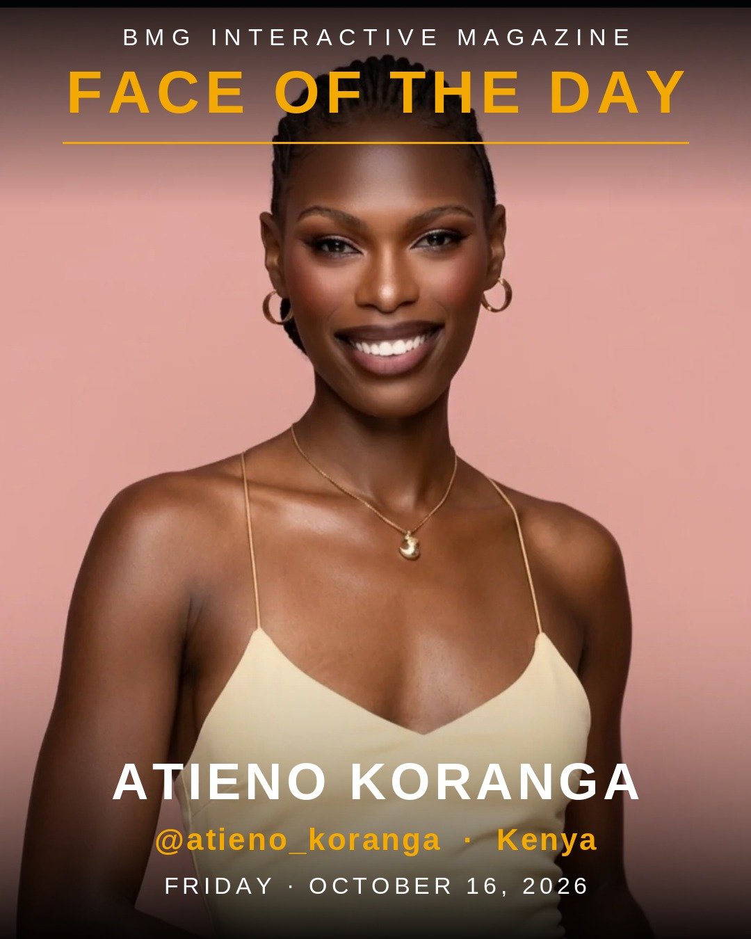 Face of the Day card — Atieno Koranga, the first face