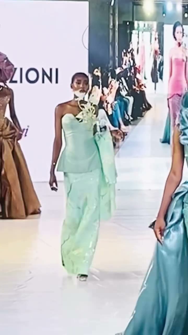 Anasi Chiamaka on the runway — still from her Front Row Focus film