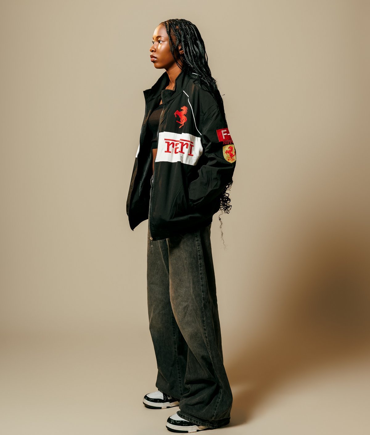 Pheme Katjene in the black jacket look from the Banks Sessions