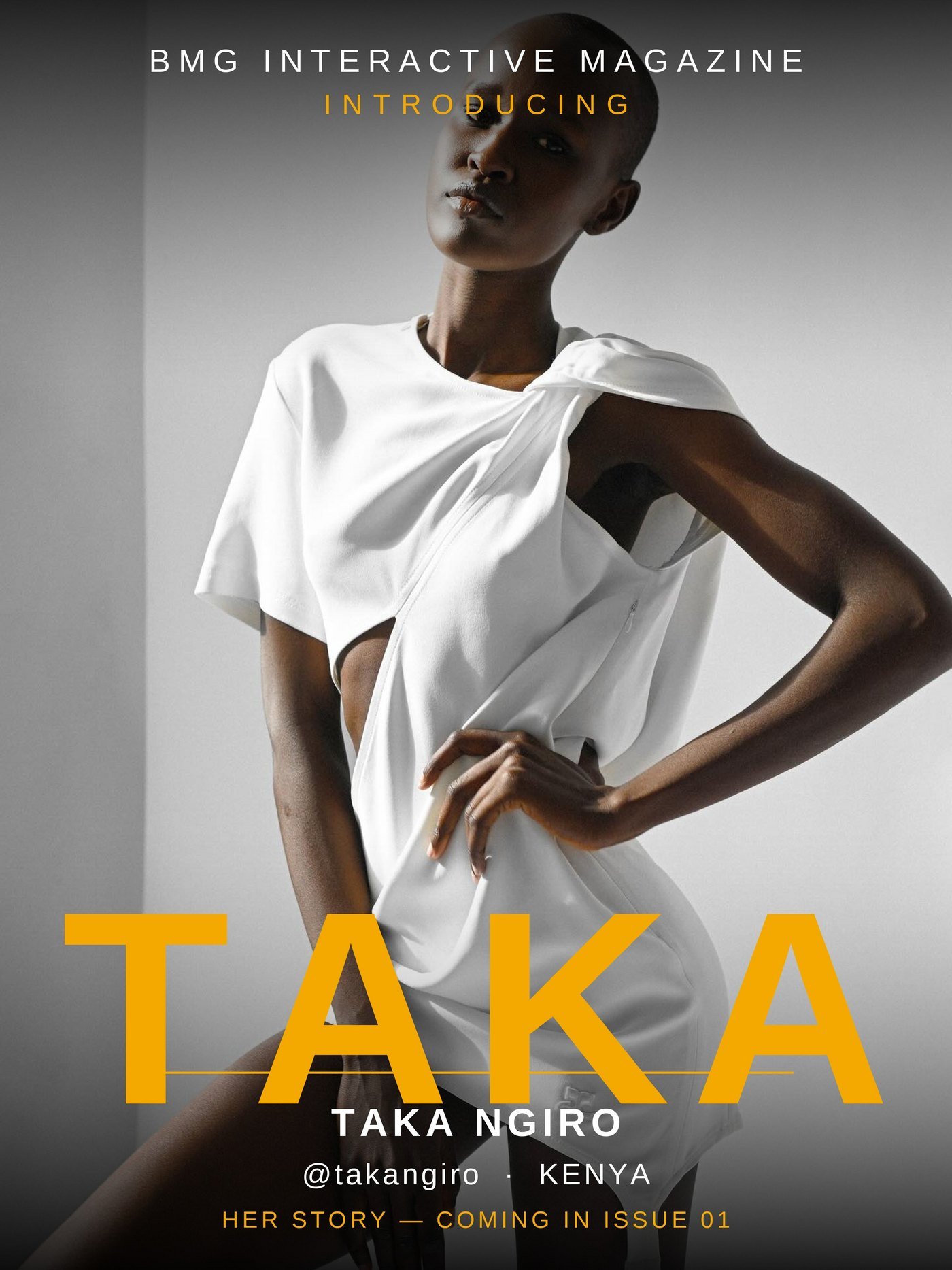 Introducing Taka — Taka Ngiro in a white sculptural dress