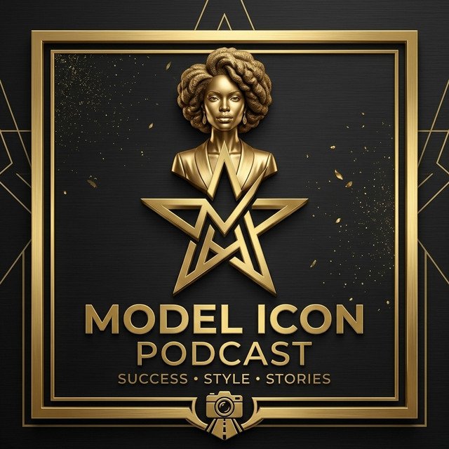 The Model Icon Podcast logo — a gold muse and star on black